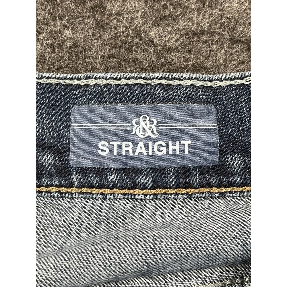 Rock & Republic Straight Jeans Mens 30x30 Blue Excellent Embroidered Pockets